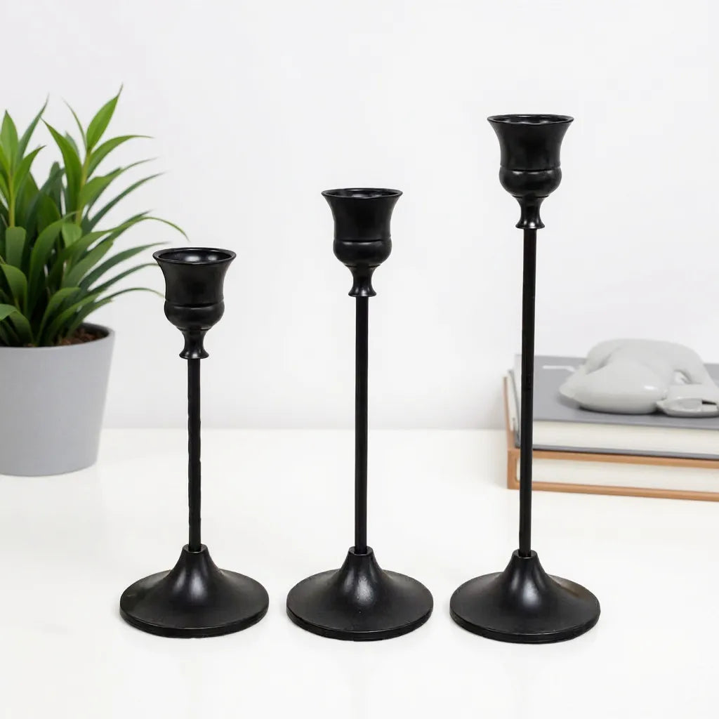 European Style Metal Candle Holder – Luxury Nordic Taper Candlestick for Elegant Home, Wedding & Table Decor
