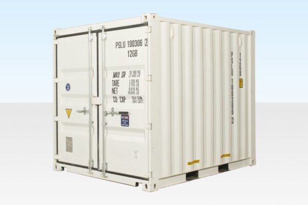 10ft x 8ft Shipping Container (One Trip) White (RAL 9003) image 0