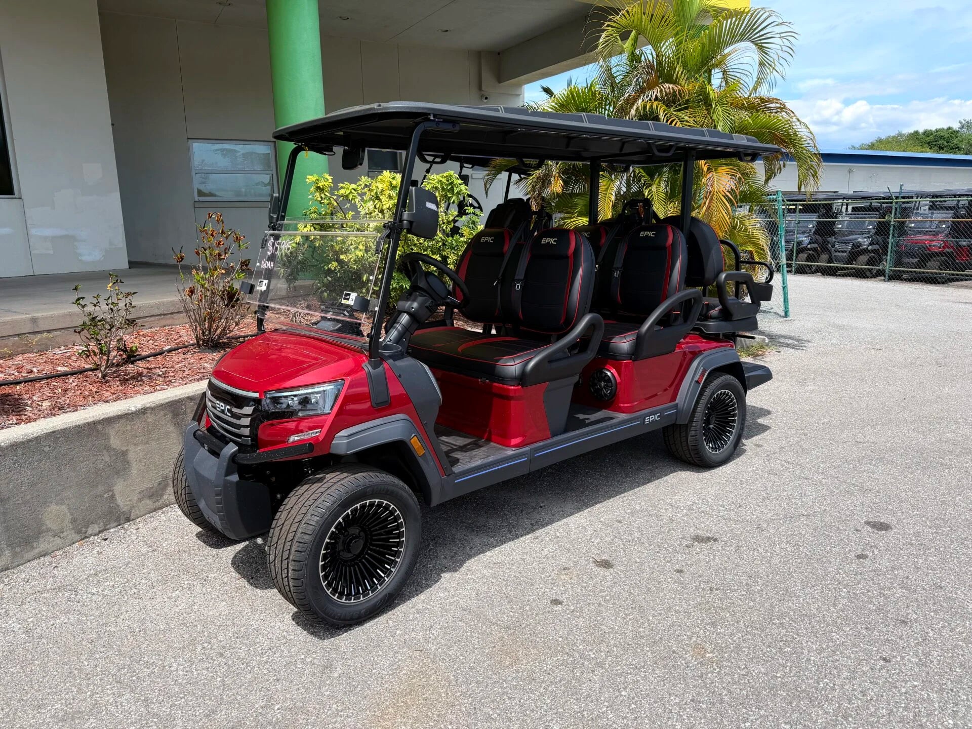2026 Epic E60FX Red 6 Passenger Lithium Golf Cart for Sale Red image 0